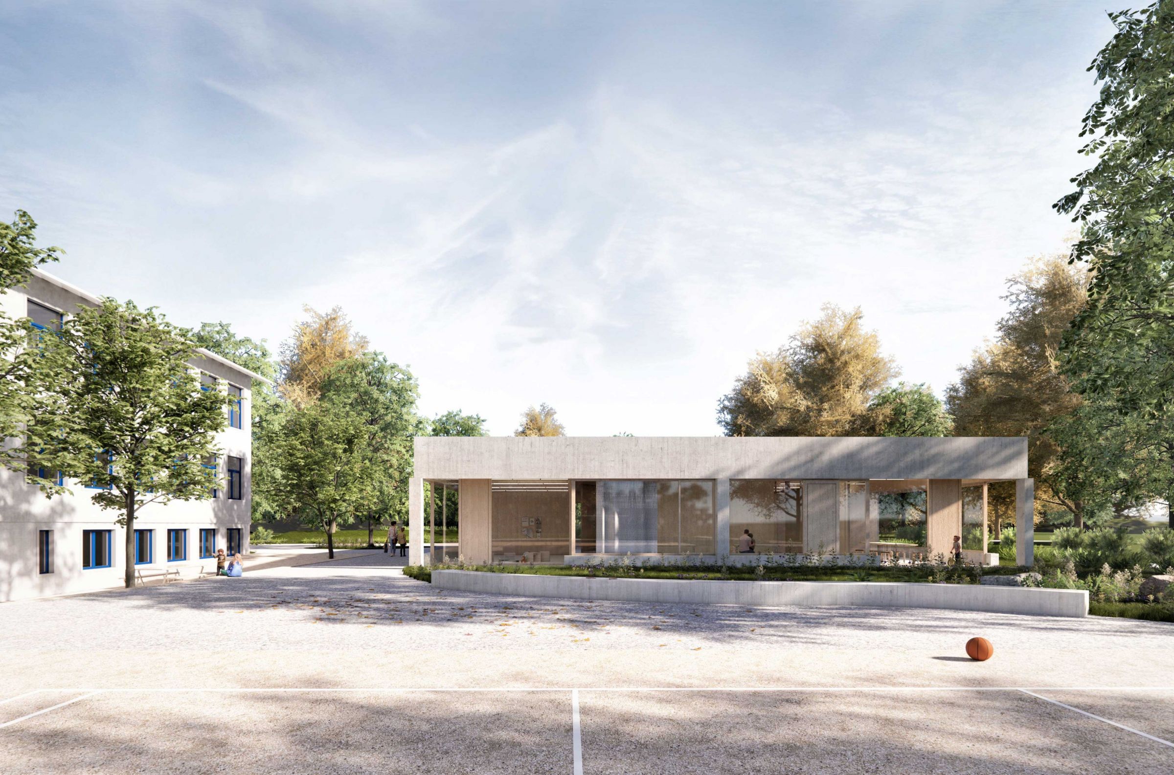 Das neue Haus für die Tagesstruktur ist als Pavillon geplant. lukasraeber_estradareichen_Tagesstruktur_1