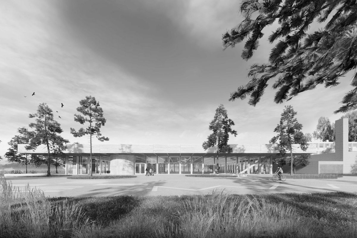 Die Kultur- und Sporträume werden unter einem gemeinsamen Dach vereint raeber_zumthor_haupteingang_0