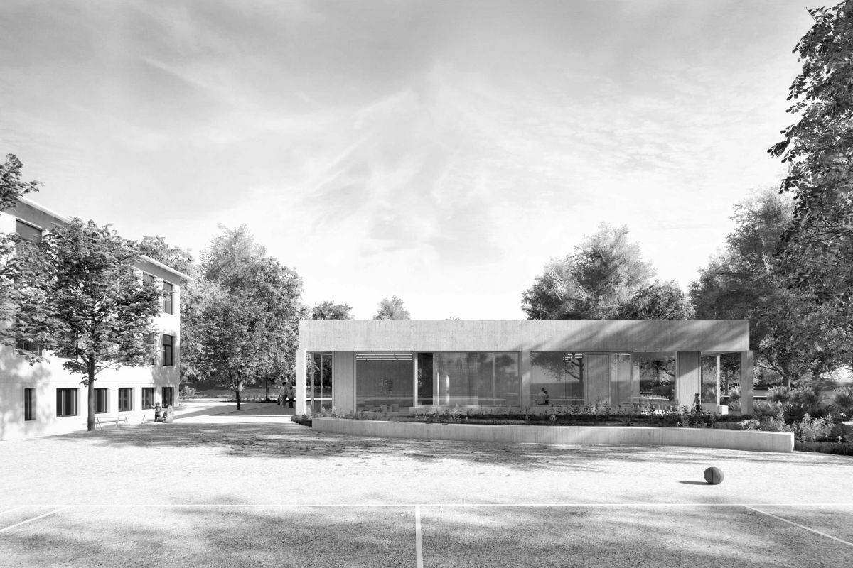 Das neue Haus für die Tagesstruktur ist als Pavillon geplant. lukasraeber_estradareichen_Tagesstruktur_1